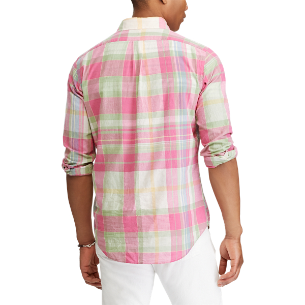 Fuchsia/Lime Multi Classic Fit Madras Shirt Polo Ralph Lauren 5