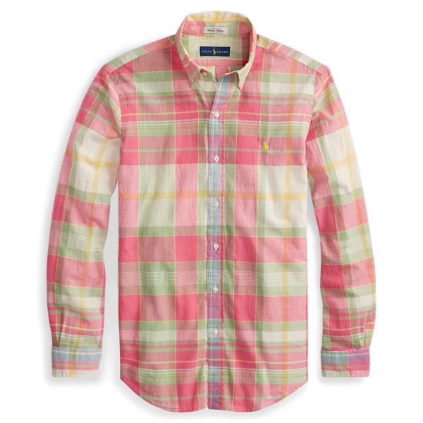 Fuchsia/Lime Multi Classic Fit Madras Shirt Polo Ralph Lauren 2