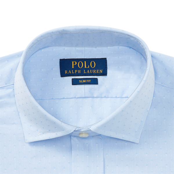 Blue/White Slim Fit Jacquard Shirt Polo Ralph Lauren 3