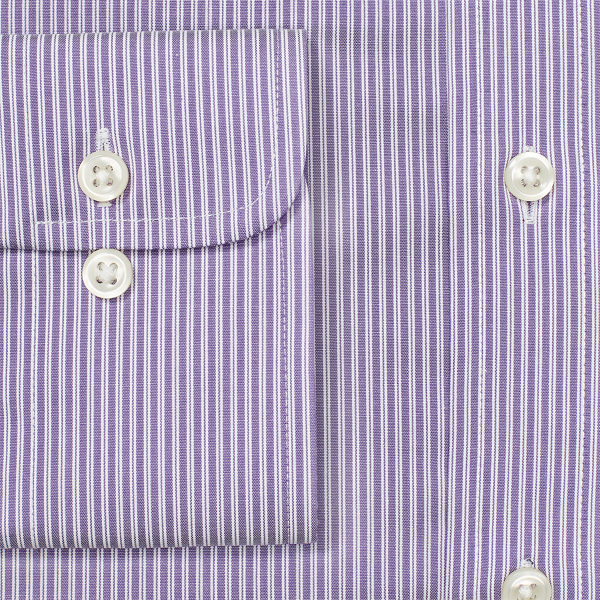 Chemise cintr&eacute;e ray&eacute;e en popeline Polo Ralph Lauren en 2236 Mauve/White 2