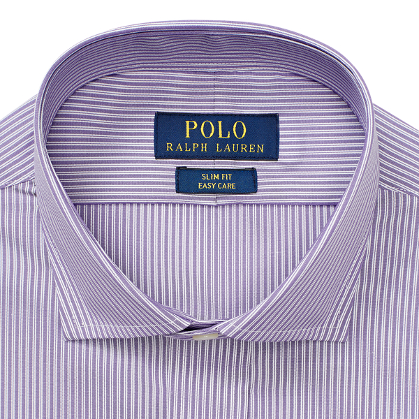 Chemise cintr&eacute;e ray&eacute;e en popeline Polo Ralph Lauren en 2236 Mauve/White 3