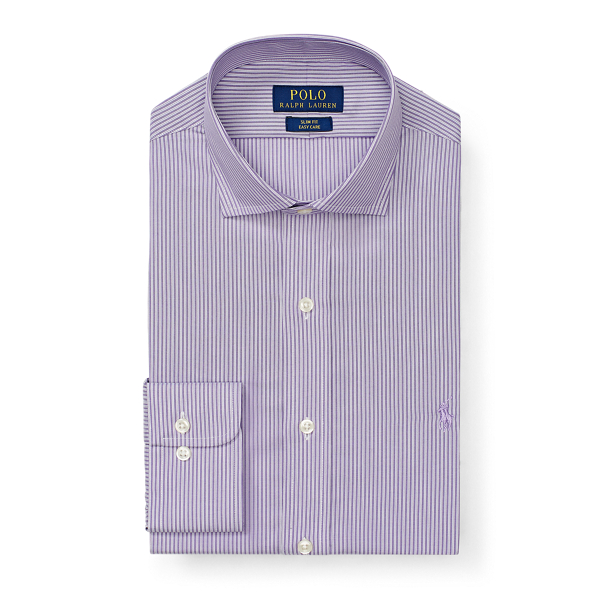 Chemise cintr&eacute;e ray&eacute;e en popeline Polo Ralph Lauren en 2236 Mauve/White 4