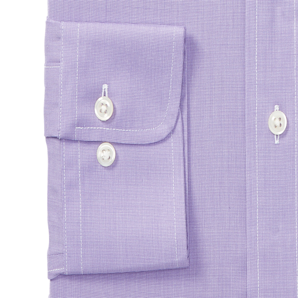 Camicia fil-&agrave;-fil Slim-Fit Polo Ralph Lauren in Lavanda/Bianco 2