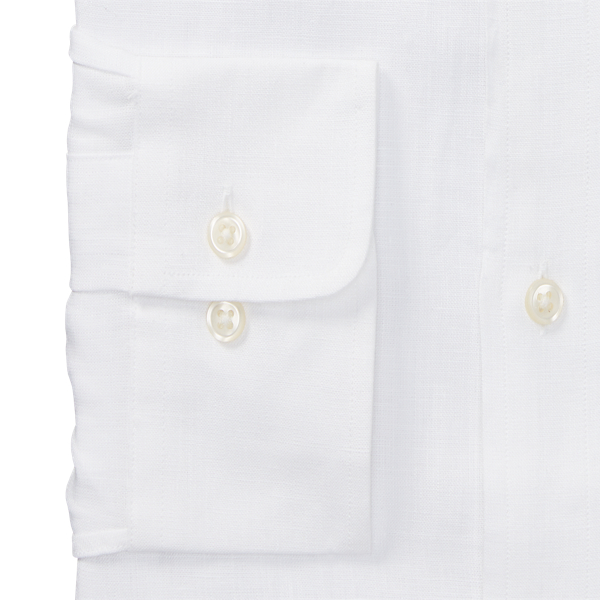 White Classic Fit Linen Dress Shirt Polo Ralph Lauren 2