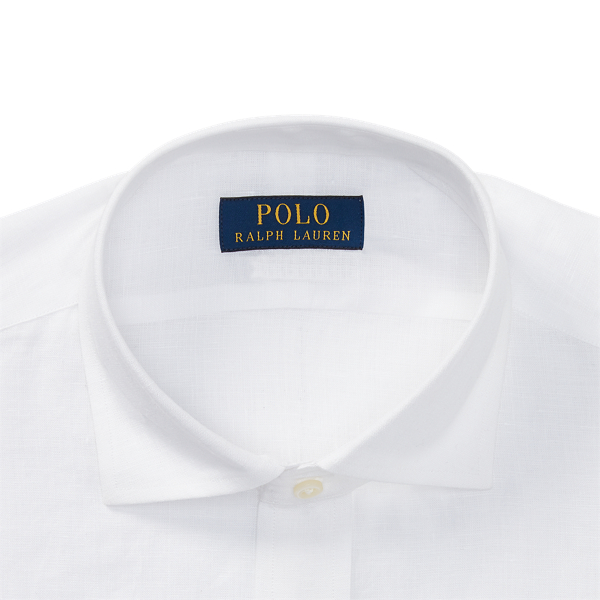 White Classic Fit Linen Dress Shirt Polo Ralph Lauren 3