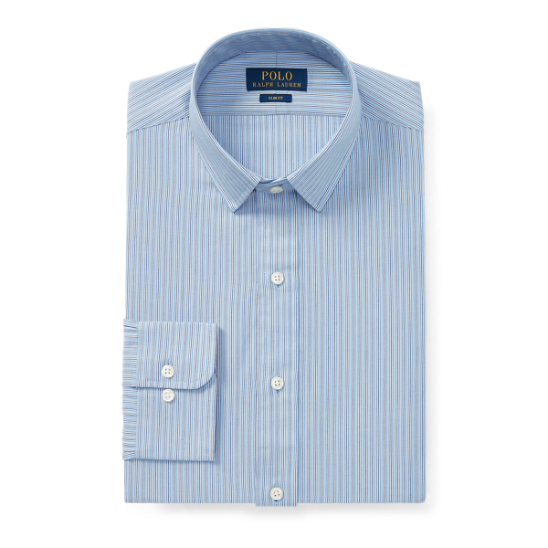 Blue/White Slim Fit Striped Oxford Shirt Polo Ralph Lauren 4