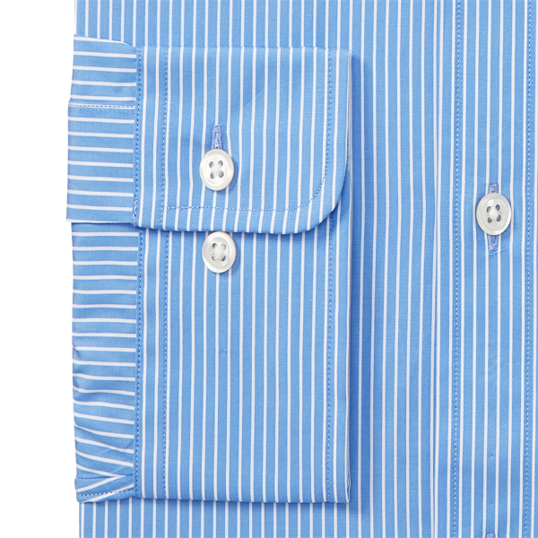 Nimes Blue/White Slim Fit Striped Poplin Shirt Polo Ralph Lauren 2