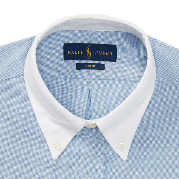 Blue Slim Fit Cotton Oxford Shirt Polo Ralph Lauren 3