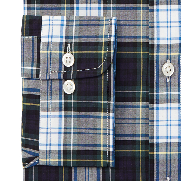 Forest/Yelow Multi Slim Fit Plaid Poplin Shirt Polo Ralph Lauren 2
