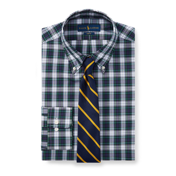 Slim Fit Plaid Poplin Shirt Polo Ralph Lauren 1