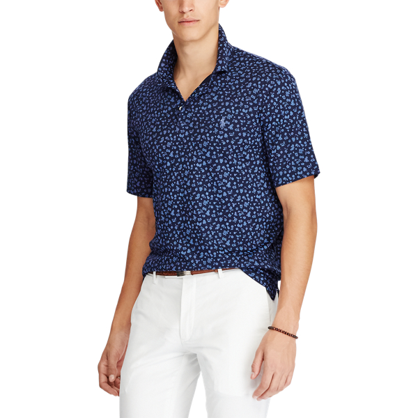 Tossed Navy Floral Classic Fit Soft-Touch Polo Big & Tall 3