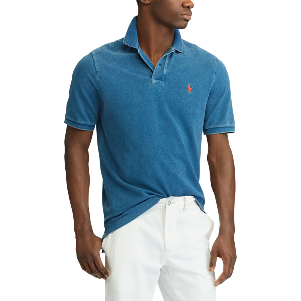 Medium Indigo Classic Fit Mesh Polo Shirt Big & Tall 3