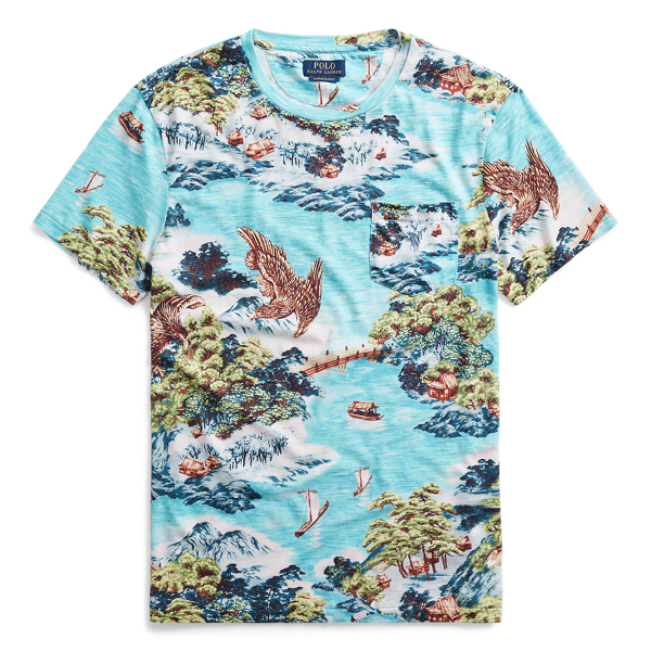 T-shirt en jersey motif tropical