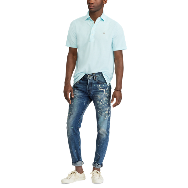 Aquamarine/White Knitted Oxford Shirt Big & Tall 2