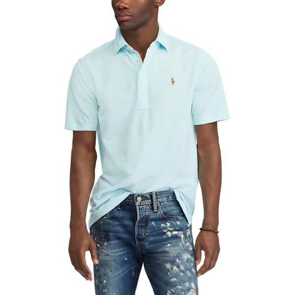 Aquamarine/White Knitted Oxford Shirt Big & Tall 3