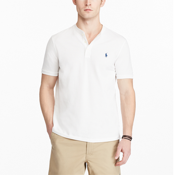 White Featherweight Mesh Henley Big & Tall 3