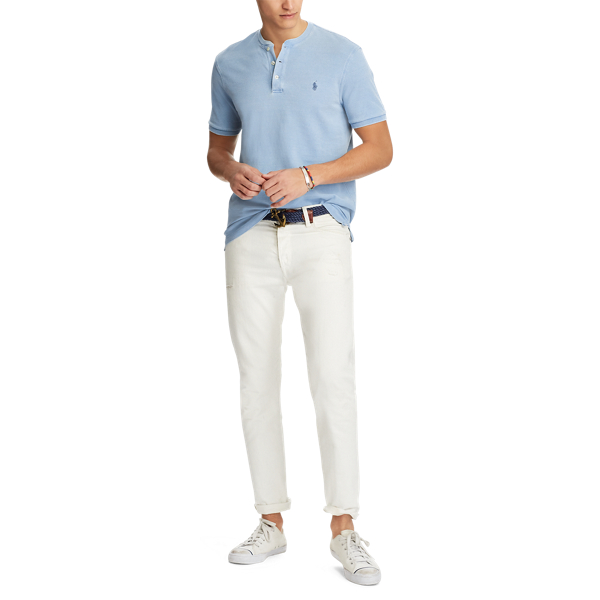 Featherweight Mesh Henley Big & Tall em Light Indigo 2