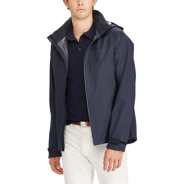 College Navy Waterproof Hooded Jacket Polo Ralph Lauren 3
