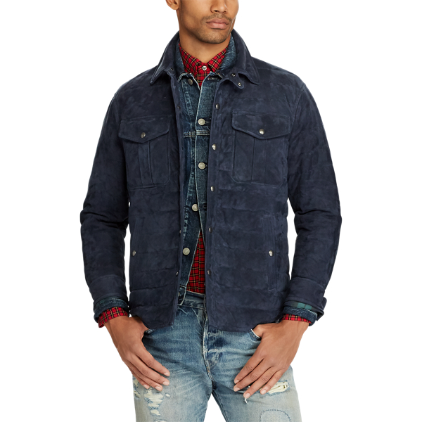 Aviator Navy Quilted Suede Down Jacket Polo Ralph Lauren 4