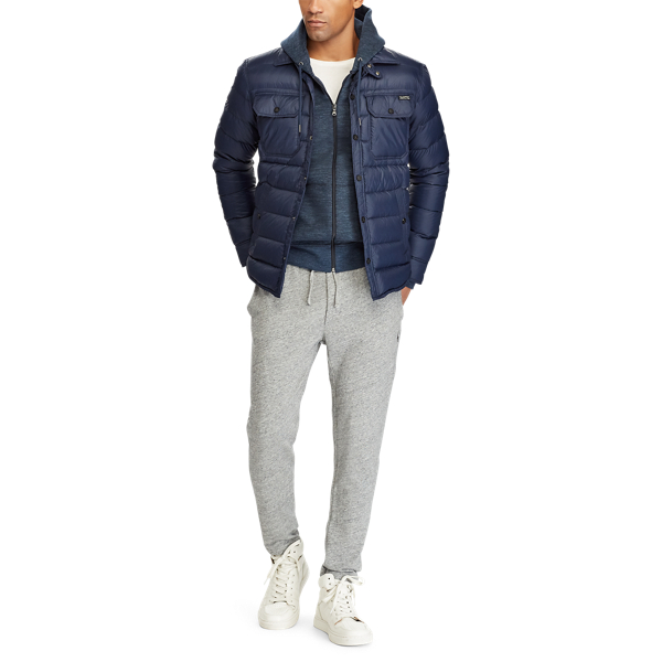 Aviator Navy Taffeta Down Shirt Jacket Polo Ralph Lauren 3