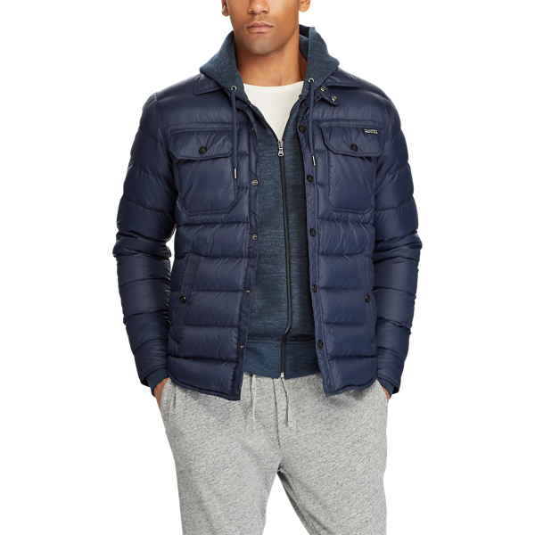 Aviator Navy Taffeta Down Shirt Jacket Polo Ralph Lauren 4