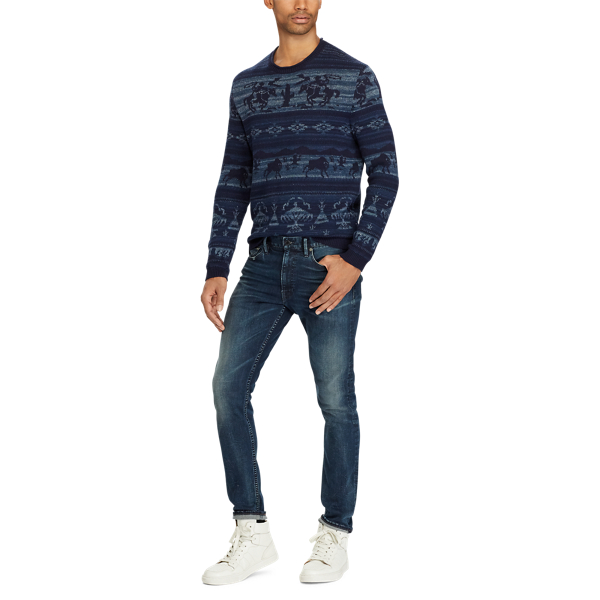 Navy Intarsia Cotton-Blend Jumper Polo Ralph Lauren 3