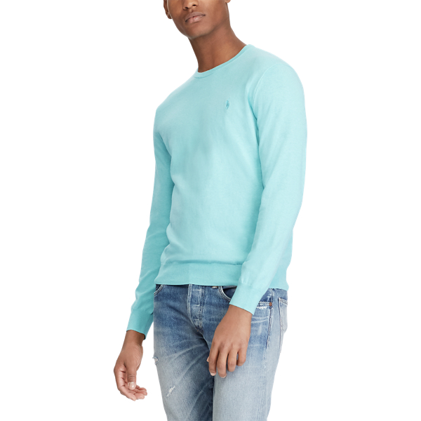 Pull cintr&eacute; en coton Polo Ralph Lauren en Vert estuaire chin&eacute; 3