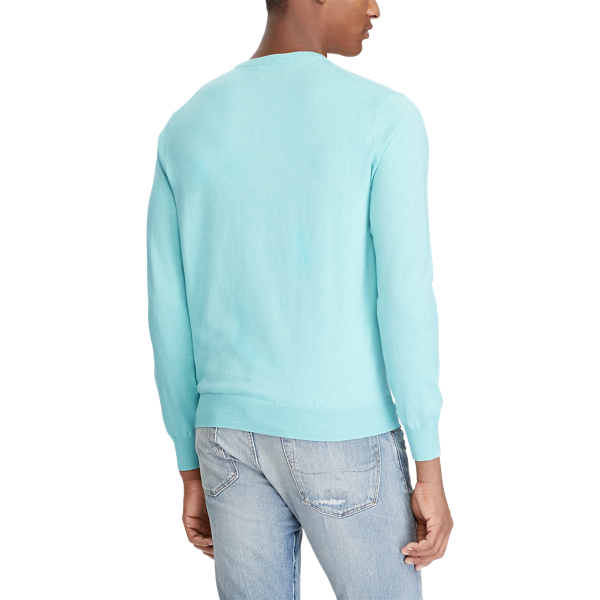 Pull cintr&eacute; en coton Polo Ralph Lauren en Vert estuaire chin&eacute; 4