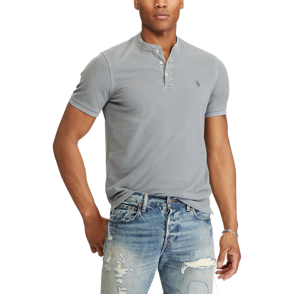 Perfect Grey Featherweight Mesh Henley Polo Ralph Lauren 3