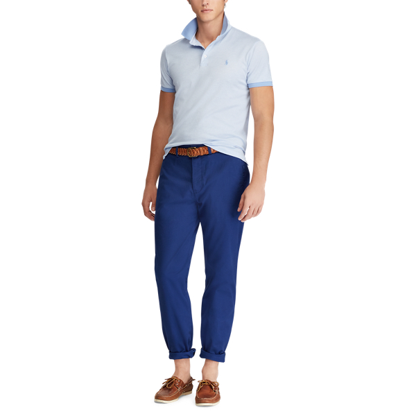 Dress Shirt Blue/White Custom Slim Fit Jersey Polo Polo Ralph Lauren 2