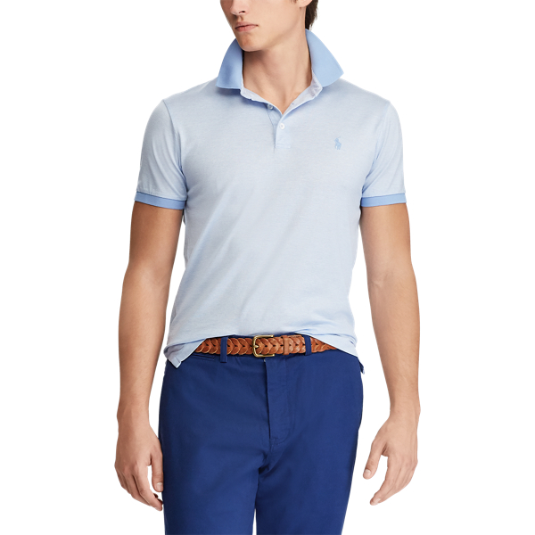 Dress Shirt Blue/White Custom Slim Fit Jersey Polo Polo Ralph Lauren 3