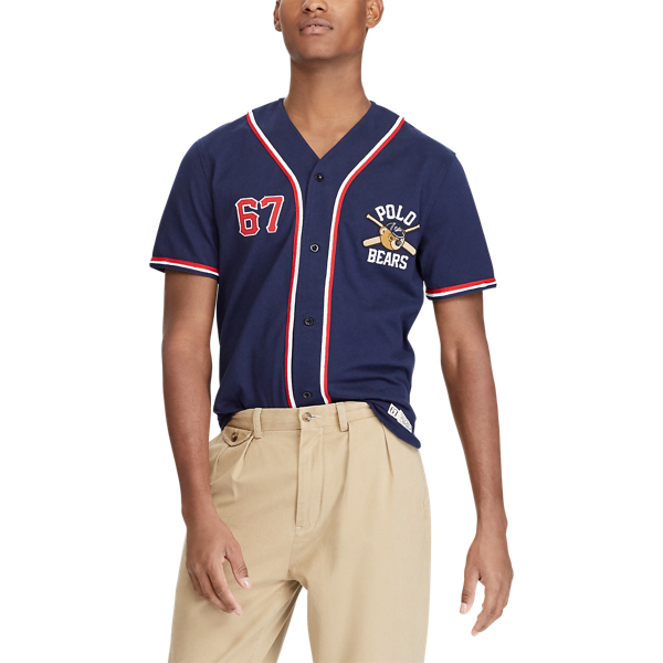 Polo ralph lauren men's polo bear baseball jersey on sale