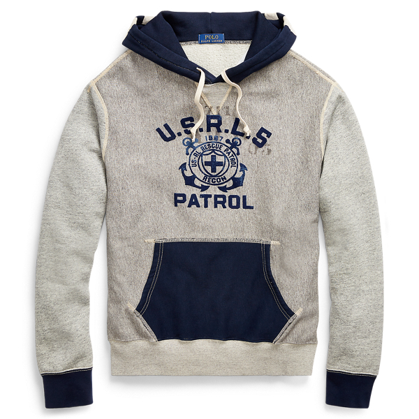 Patchwork Cotton Blend Hoodie Ralph Lauren UK