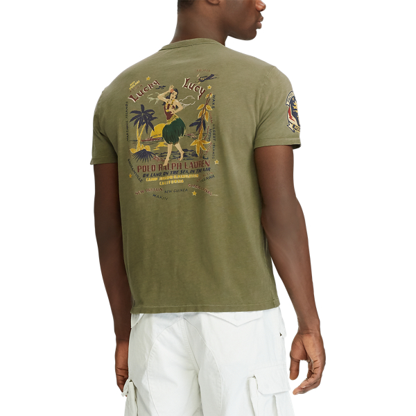 T-shirt ultra cintr&eacute; en coton Polo Ralph Lauren en Canopy Olive 5