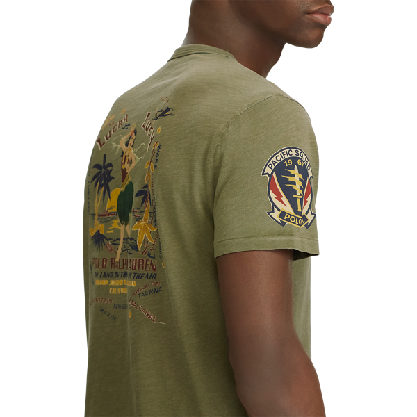 T-shirt ultra cintr&eacute; en coton Polo Ralph Lauren en Canopy Olive 6