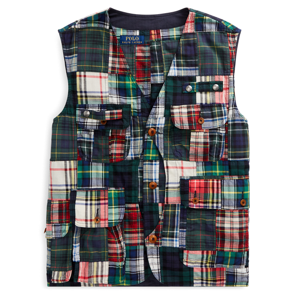 Patchwork Madras Utility Vest Ralph Lauren UK