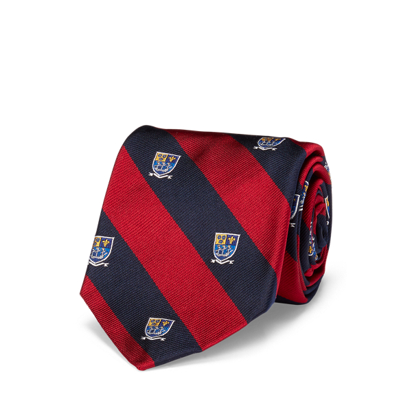 Cravate club &eacute;troite reps de soie Polo Ralph Lauren en 1
