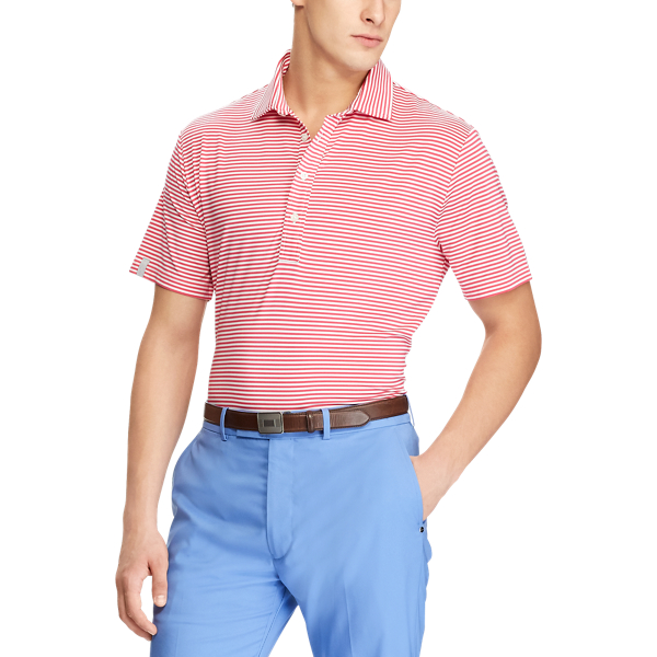 Custom Fit Stretch Jersey Polo RLX em Red Raspberry/Pure White 3