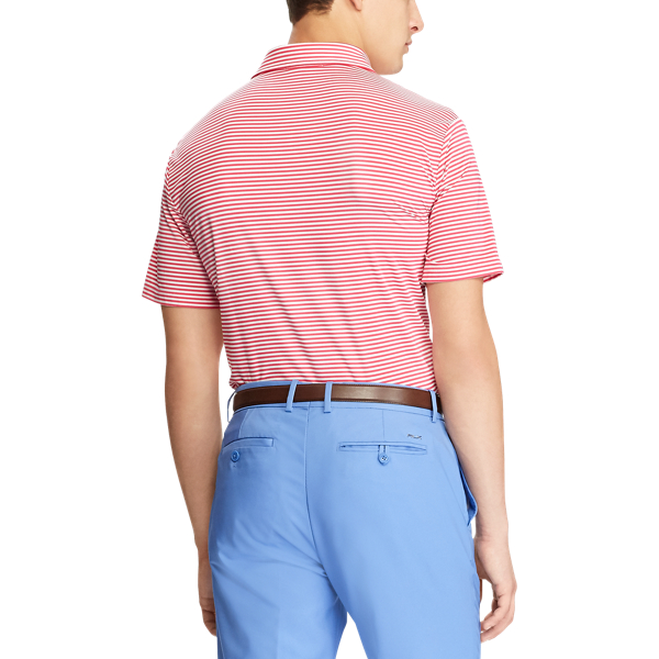 Custom Fit Stretch Jersey Polo RLX em Red Raspberry/Pure White 4