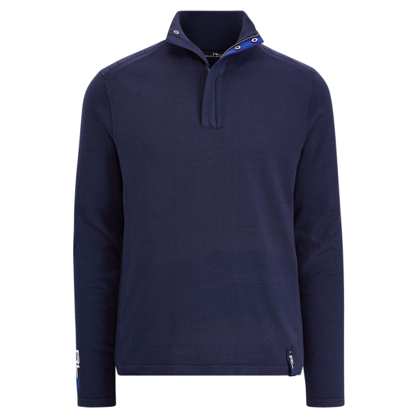 Cotton-Blend Half-Zip Sweater RLX 1