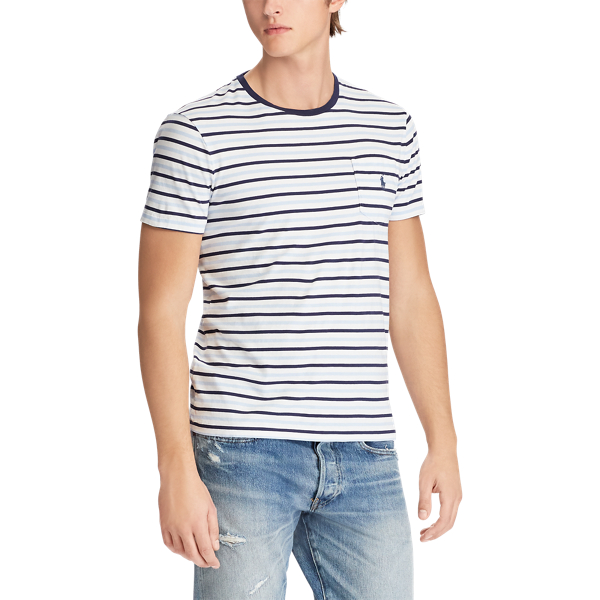 Austin Blue Multi Custom Slim Fit Cotton T-Shirt Polo Ralph Lauren 3