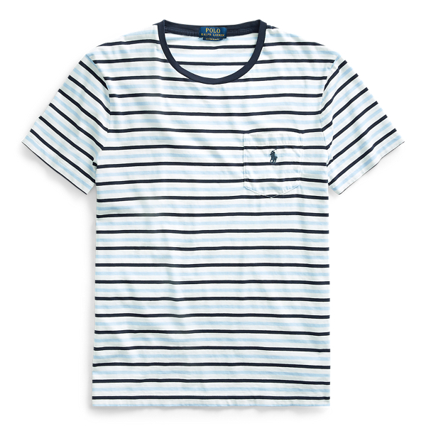 Austin Blue Multi Custom Slim Fit Cotton T-Shirt Polo Ralph Lauren 1