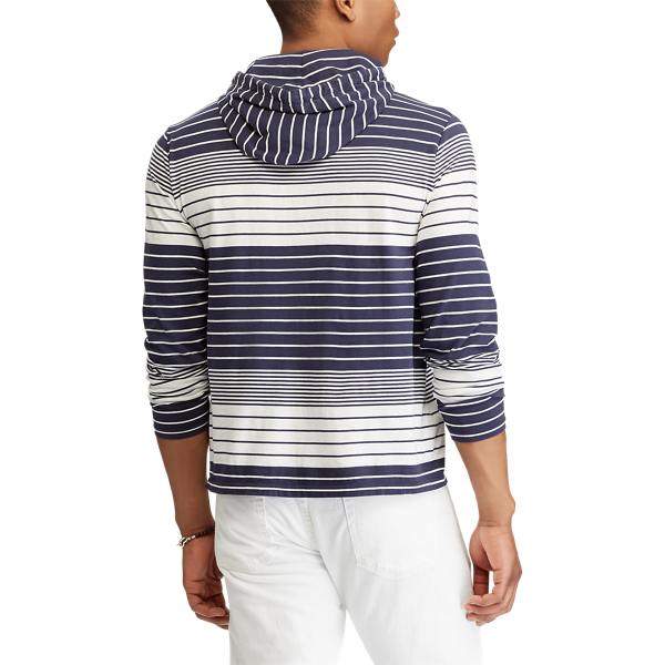 Navy/Classic Oxf White Striped Cotton Hooded T-Shirt Polo Ralph Lauren 5