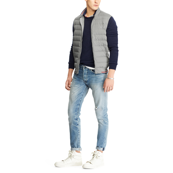 Andover Heather Down-Panel Double-Knit Vest Polo Ralph Lauren 3