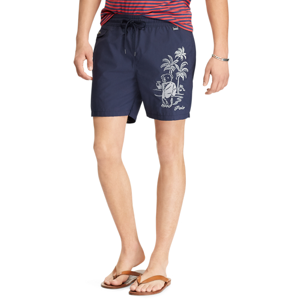 Hunter Navy W/ Emb 5&frac12;-Inch Polo Bear Swim Trunk Polo Ralph Lauren 5