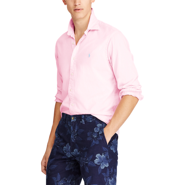 Carmel Pink Slim Fit Twill Shirt Polo Ralph Lauren 4