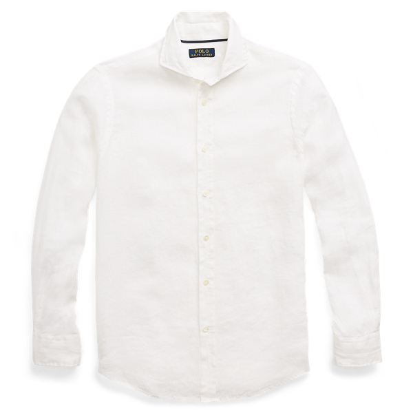 White Classic Fit Linen Shirt Polo Ralph Lauren 1