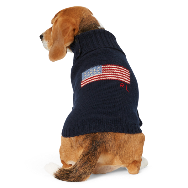 Flag Wool Cashmere Dog Jumper Ralph Lauren UK