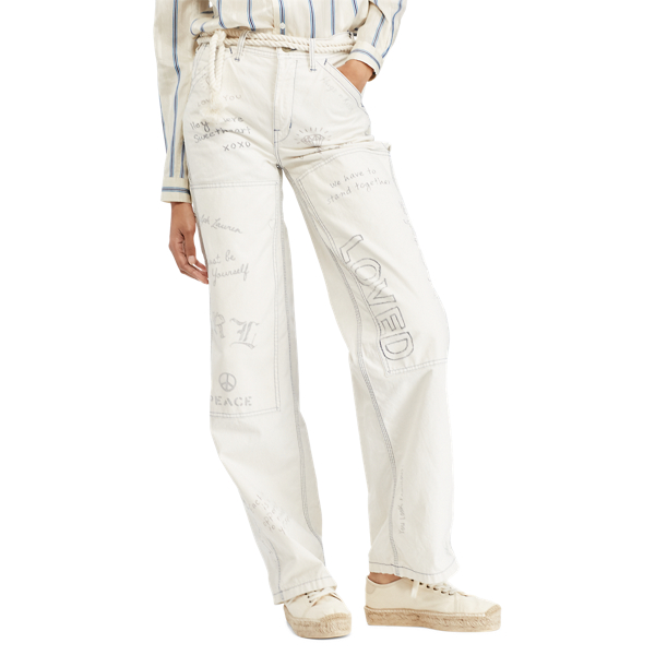 Pantalon &agrave; jambe large graffiti Polo Ralph Lauren en Graffiti blanc 4