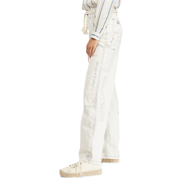 Pantalon &agrave; jambe large graffiti Polo Ralph Lauren en Graffiti blanc 6